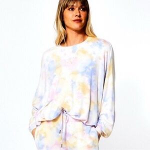 Young Fabulous & Broke Pastel Tie Dye Sweatshirt Pullover Size Small